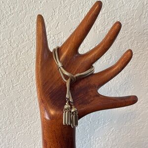 Vintage Women's Gold Rope Tassel Braided Snake Chain Bracelet - Oh my!